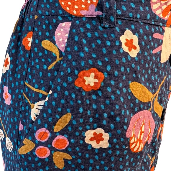 Modcloth x Princess Highway Womens Sz 8 Blue Floral Berry Buttons Pockets Skirt - Picture 5 of 10
